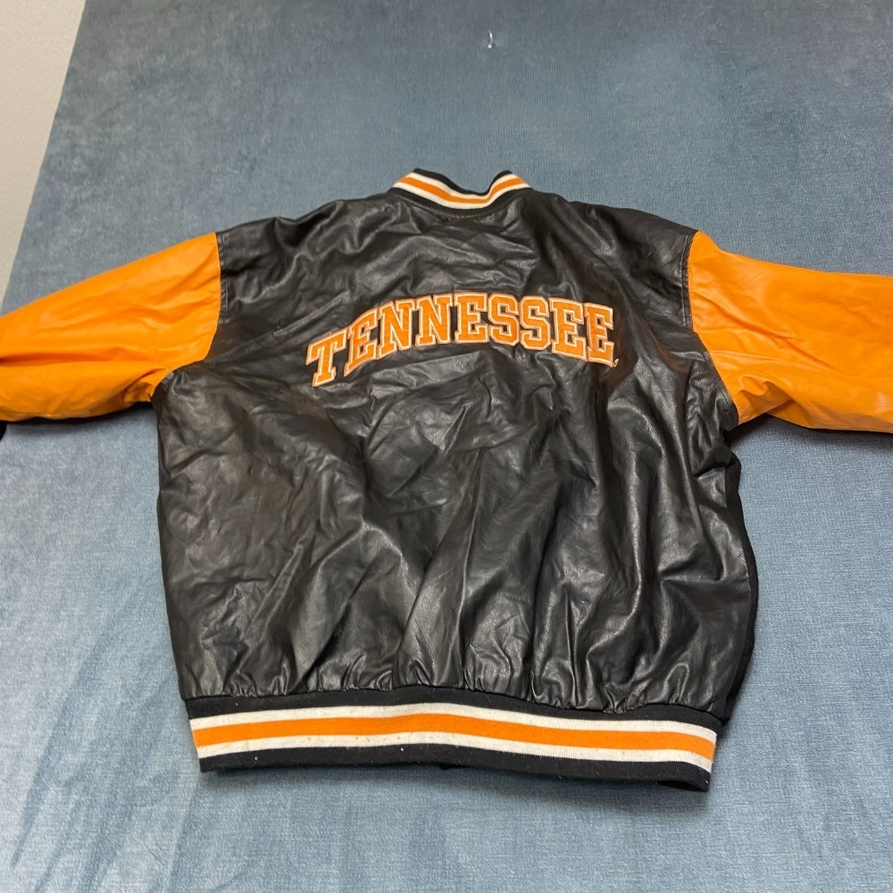 Steve & Barry's University of Tennessee Varsity Jacket Mens L Black Orange